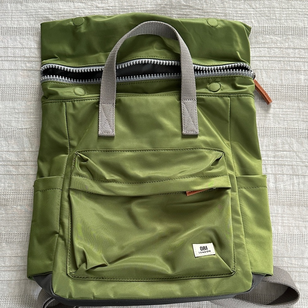 Orion London Olive Green Men's Convertible Backpack Tote